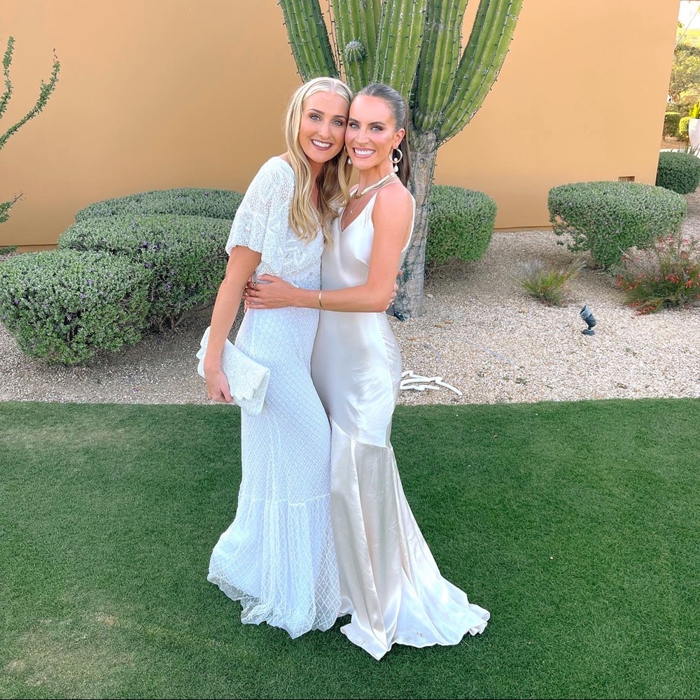 Champagne Wedding Maxi Gown/Dress XS